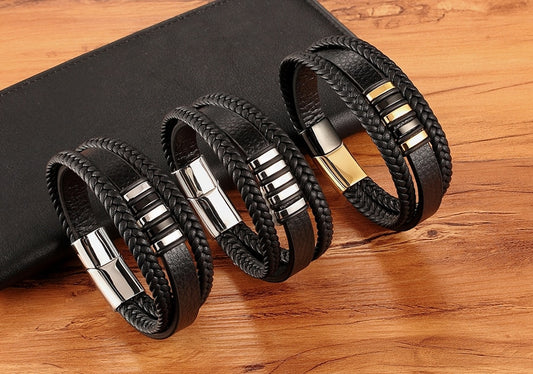 Genuine Leather Braided  Bracelet