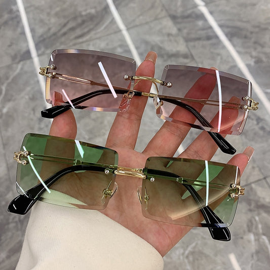 Rimless Square Frame Glasses