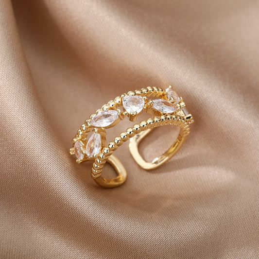 Diamond Leaf Crown Ring